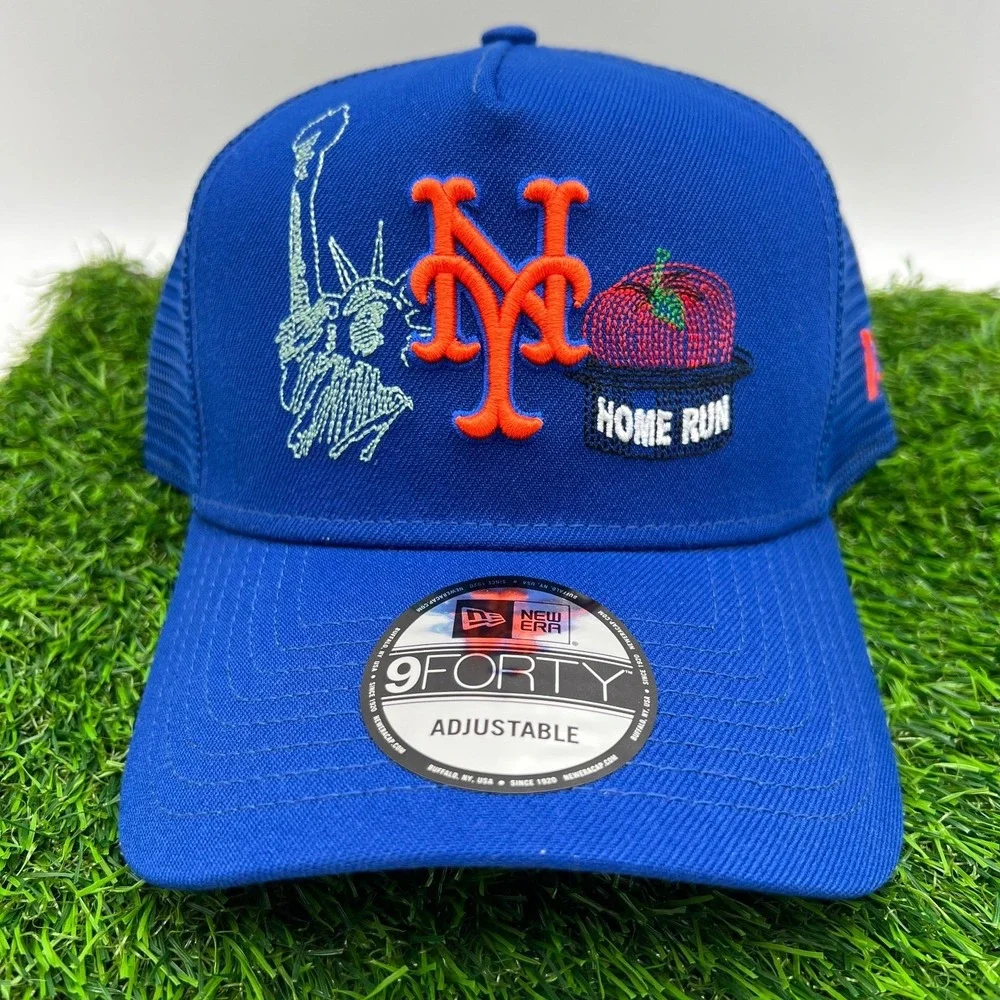 New Era New York Mets Royal Blue State Stitch 9Forty A Frame Snapback‎ Hat New